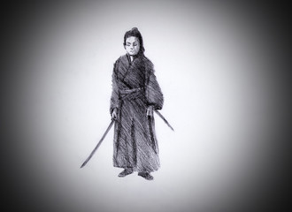samurai with two swords