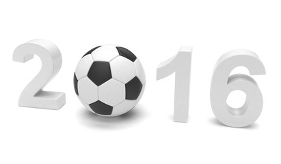 New Year 2016 and soccer ball