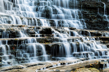 Scenic Cascading Waterfalls in Southern Ontario Autumn