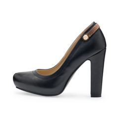 The one of women's shoes black stilettos with a decorative belt