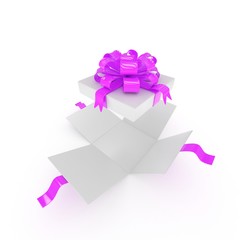 open gift box on white background