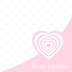 Vector illustration. Banner for design poster or invite Valentine's Day with big heart and title on pink hearts background