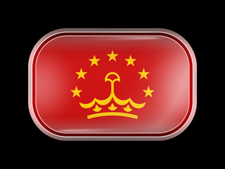 Tajikistan Variant Flag. Rectangular Shape with Rounded Corners