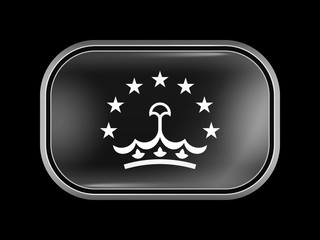 Fototapeta premium Tajikistan Variant Flag. Rectangular Shape with Rounded Corners