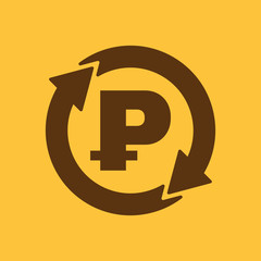 The currency exchange ruble icon. Cash and money, wealth, payment symbol. Flat
