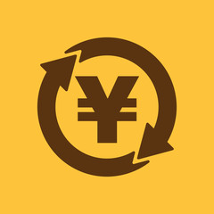 The currency exchange yen icon. Cash and money, wealth, payment symbol. Flat