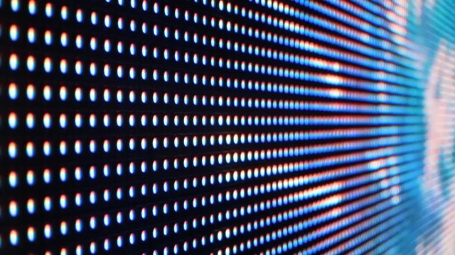 LED SMD screen fast colored video motion - close up