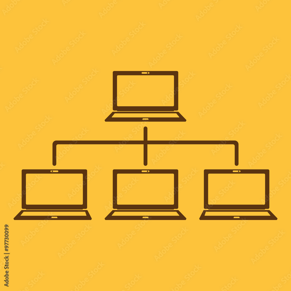 Poster the network icon. connection and internet, database symbol. flat