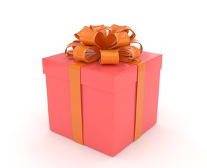 gift box with bows isolated on white