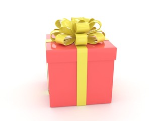 gift box with bows isolated on white