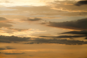 colorful dramatic sky with cloud at sunset