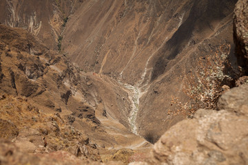 View into Colca canyon, Arequipa, Peru.