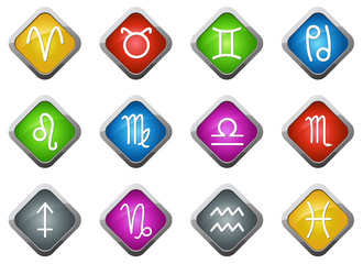 Zodiac icons set