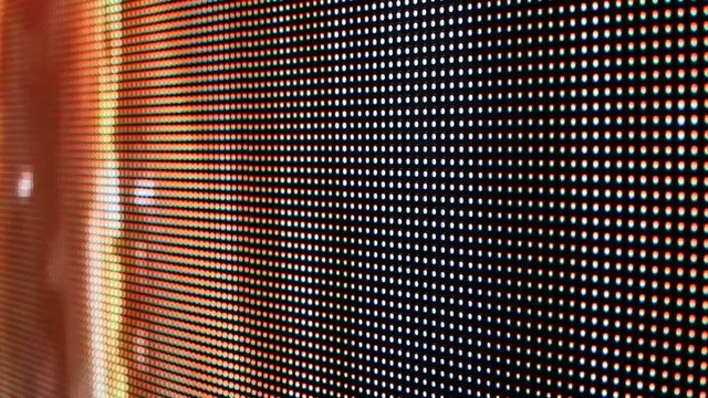 Vivid colors video forms on LED SMD screen grid - close up video