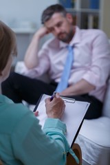Fototapeta premium Man during psychological test