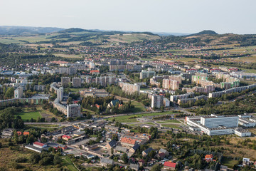 Fototapeta na wymiar aerial view of the Jelenia Gora city