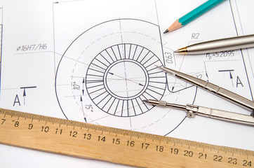 abstract engineering drawings