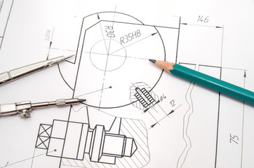 abstract engineering drawings