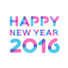 Happy new year 2016 greeting card design