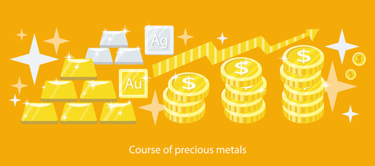 Course of Precious Metals Flat Design