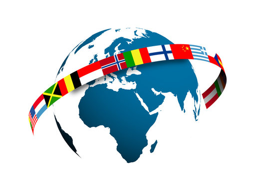 mondo, bandiere, europa, lingue