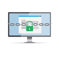 Protection against hacker concept. Vector illustration