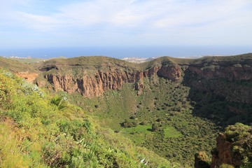 Fototapeta premium Gran Canaria landscape - Bandama Crater. Nature of Gran Canaria island in Canary islands in Spain. Landscape of Gran Canaria, Spain.
