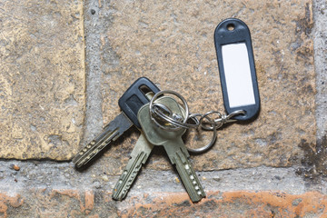 plastic keychain on the floor