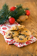 cranberry haferflocken plätzchen mit weihnachtlicher deko