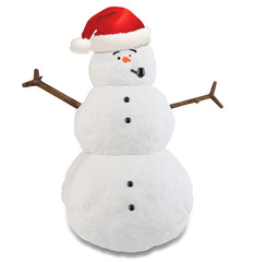 3d snowman with hat and pipe