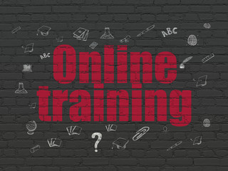Learning concept: Online Training on wall background
