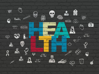 Medicine concept: Health on wall background