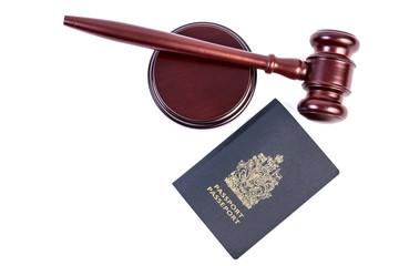 Gavel and passport