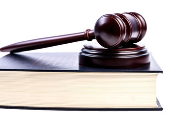 Obraz premium Gavel and law book