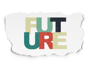 Time concept: Future on Torn Paper background