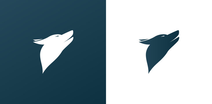 Dog/ Wolf Logo Icon Background - Isolated Illustration