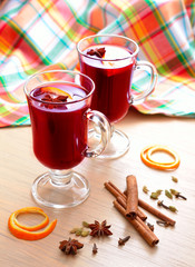 Bright still life with mulled wine