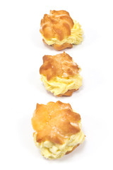 Cream Puffs isolated on white
