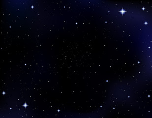 Beautiful vector background with constellations in starry night sky