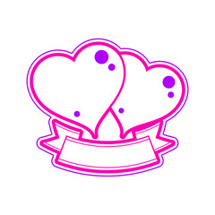 Two loving hearts vector illustration. Wedding couple concept