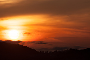 Fototapeta premium Sunrise at Sattaheep (Thailand)
