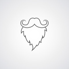 Beard and mustache outline icon