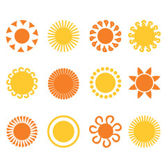 Vector sun icons collection.