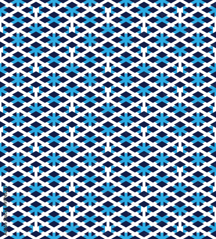Poster blue abstract seamless pattern with interweave lines. vector