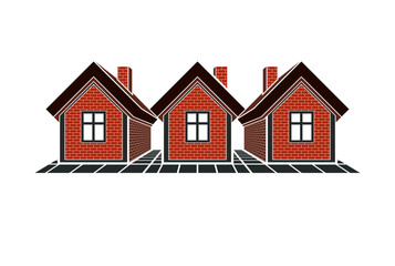 Simple cottages vector illustration, country houses