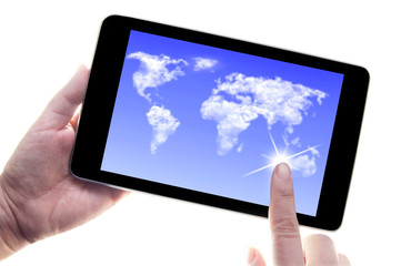 Digital tablet cloud computing business communications