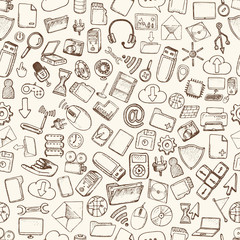Hand drawn computer icons set.