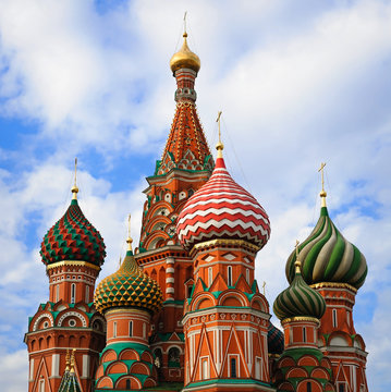 The Cathedral of Vasily the Blessed in Red Square, Moscow, Russi