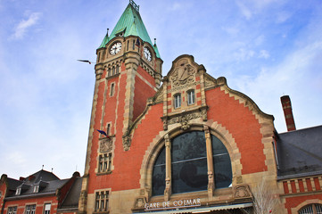 Tower with clock on railway staion