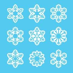 White Snowflake 9 Vector Set 2